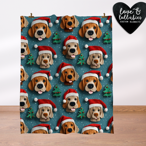 Santa Pups Single Layer Luxe Blanket
