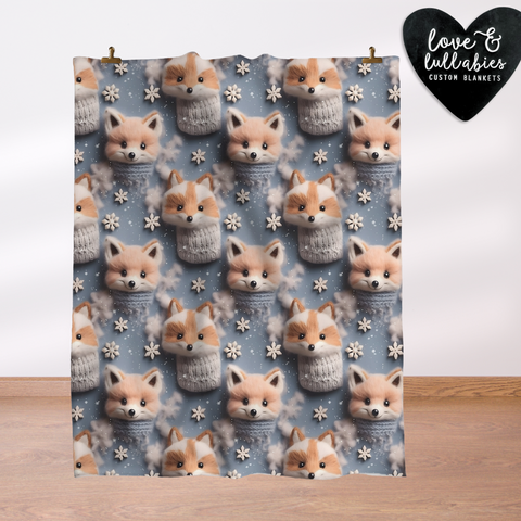 Cozy Foxes Single Layer Luxe Blanket