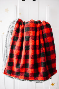 Buffalo Plaid Sherpa Frosted Ultra Luxe Throw Blanket