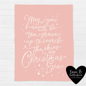 Christmas Eve Blush Single Layer Luxe Blanket