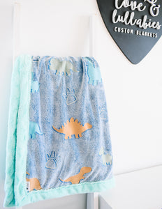 Glow in the Dark Dinos Plush Luxe Child Blanket