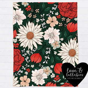 Holiday Floral Single Layer Luxe Blanket