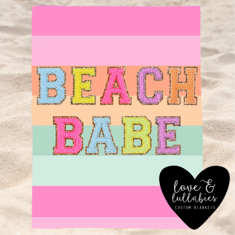 Beach Babe Pastel Stripes Luxe Towel