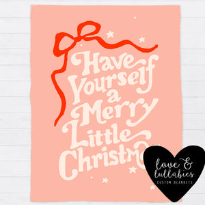 Merry Little Christmas Single Layer Luxe Blanket