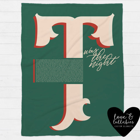 'Twas the Night Green Single Layer Luxe Blanket