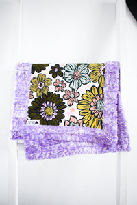 Pinch Me Floral Purple Luxe Small Lovey Blanket