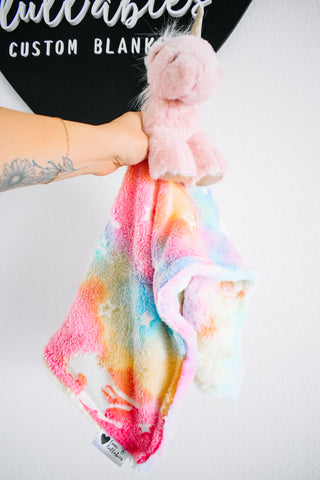 Glow in the Dark Rainbow Unicorns Small Luxe Unicorn Lovey