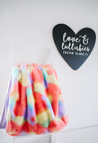 Electric Love Neon Tie Dye Plush Ultra Luxe Throw Blanket