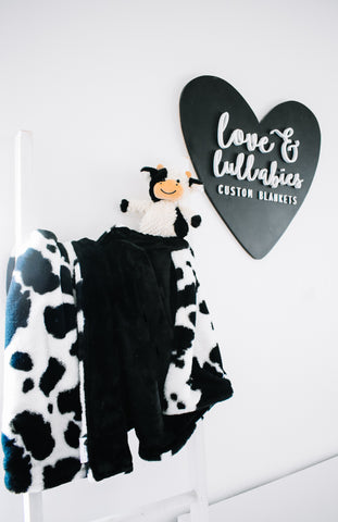 Cuddly Calf Plush Ultra Luxe Extended Toddler Cow Buddy Blanket