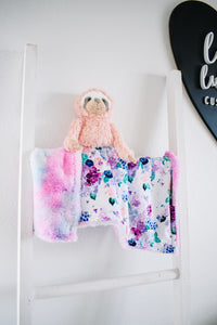 Watercolor Floral Small Luxe Sloth Lovey