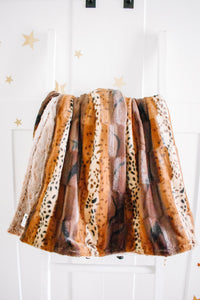 Silky Leopard Stripe Double Luxe Throw Blanket